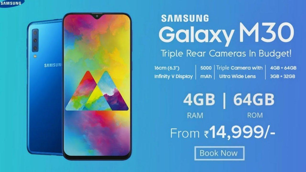 Samsung Galaxy M30 4GB RAM 64GB ROM Blue - Triveni World