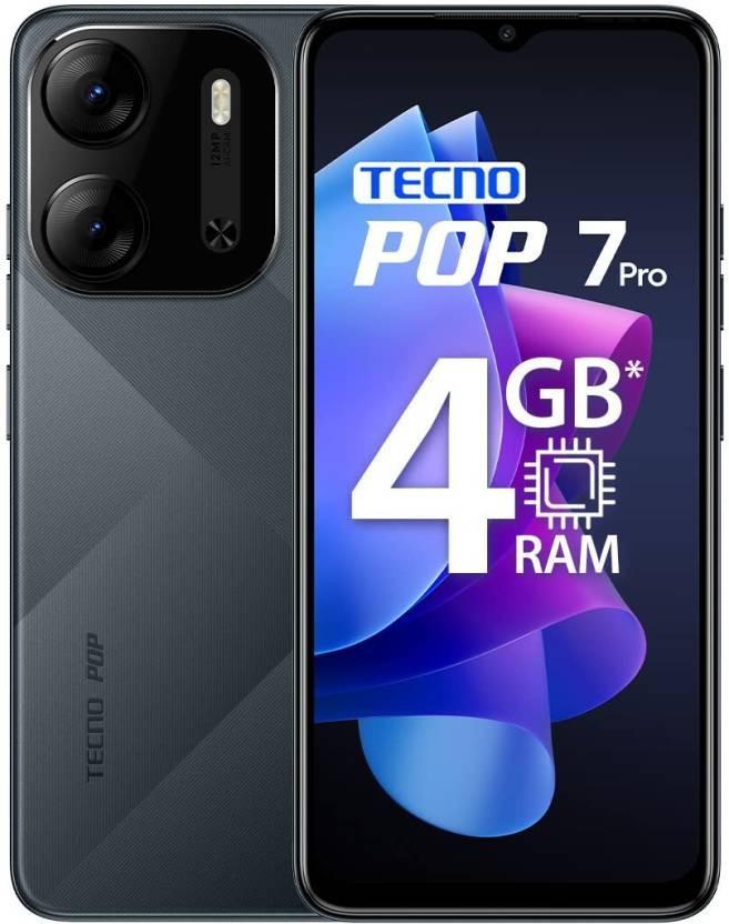 Tecno Pop 7 pro (Endless Black, 64 GB)  (2 GB RAM) Refurbished - Triveni World