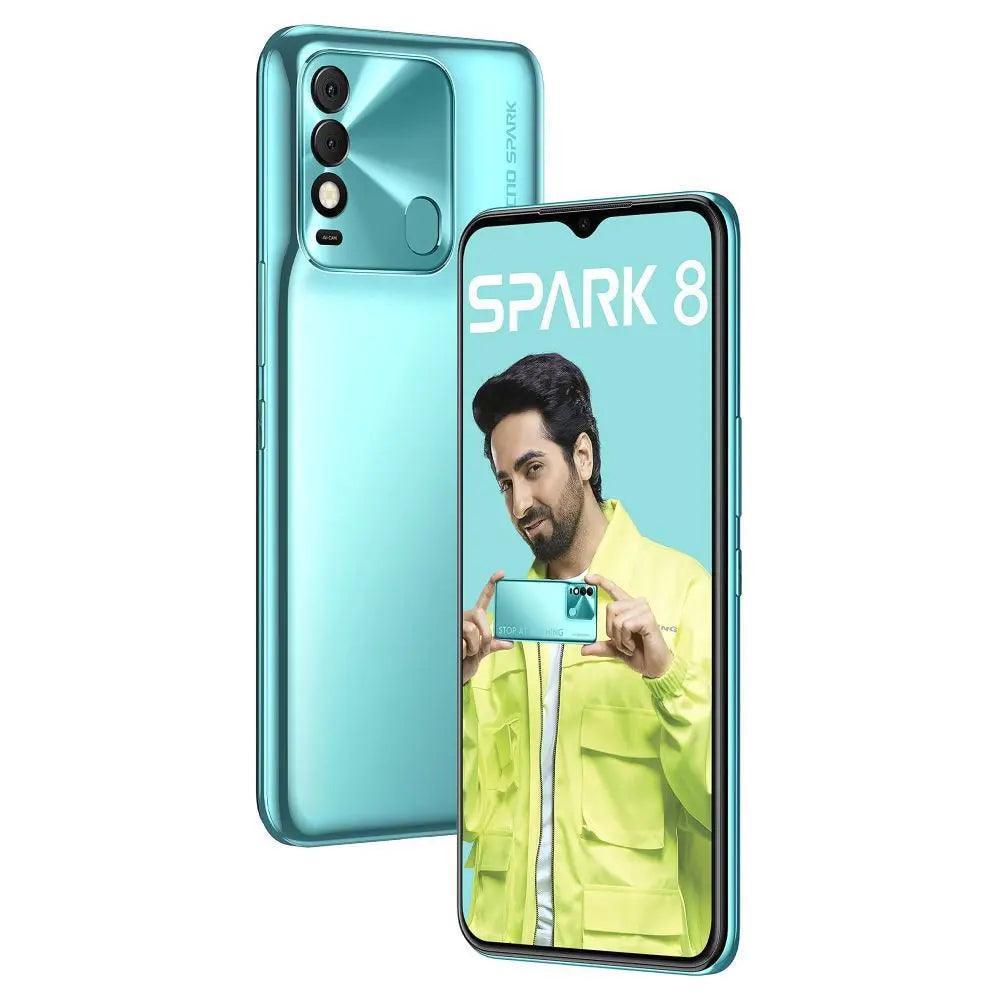 Tecno Spark 8 64GB, 4GB RAM, Turquoise Cyan, Mobile Phone Refurbished - Triveni World