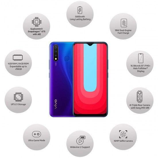 Vivo U20 Blazing Blue, 6GB RAM, 64GB - Triveni World