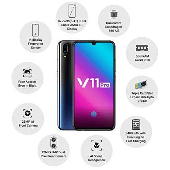 Vivo V11 Pro (Starry Night Black, 6GB RAM, 64GB Storage) Refurbished - Triveni World