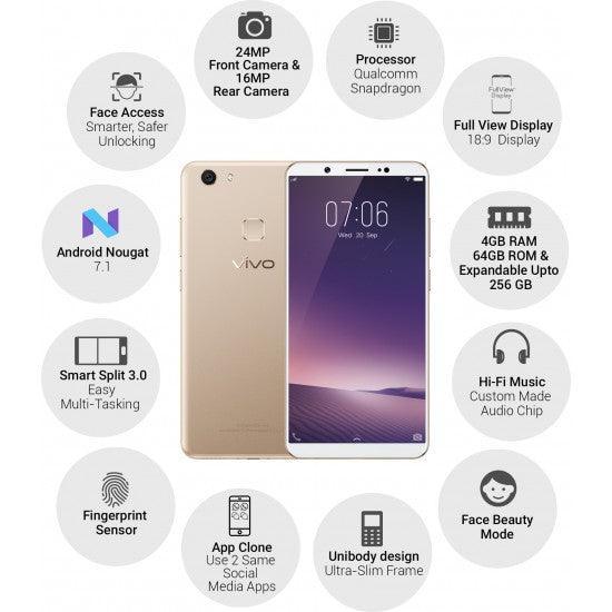 vivo V7+ (Gold, 64 GB)  (4 GB RAM) Refurbished - Triveni World