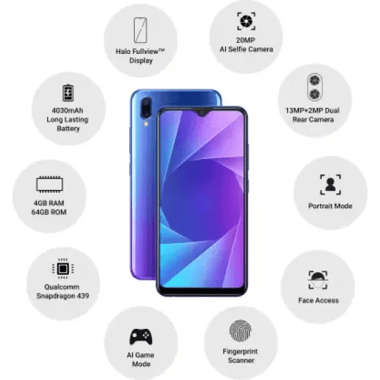 Vivo Y95 (Nebula Purple, 64 GB)  (4 GB RAM) refurbished - Triveni World